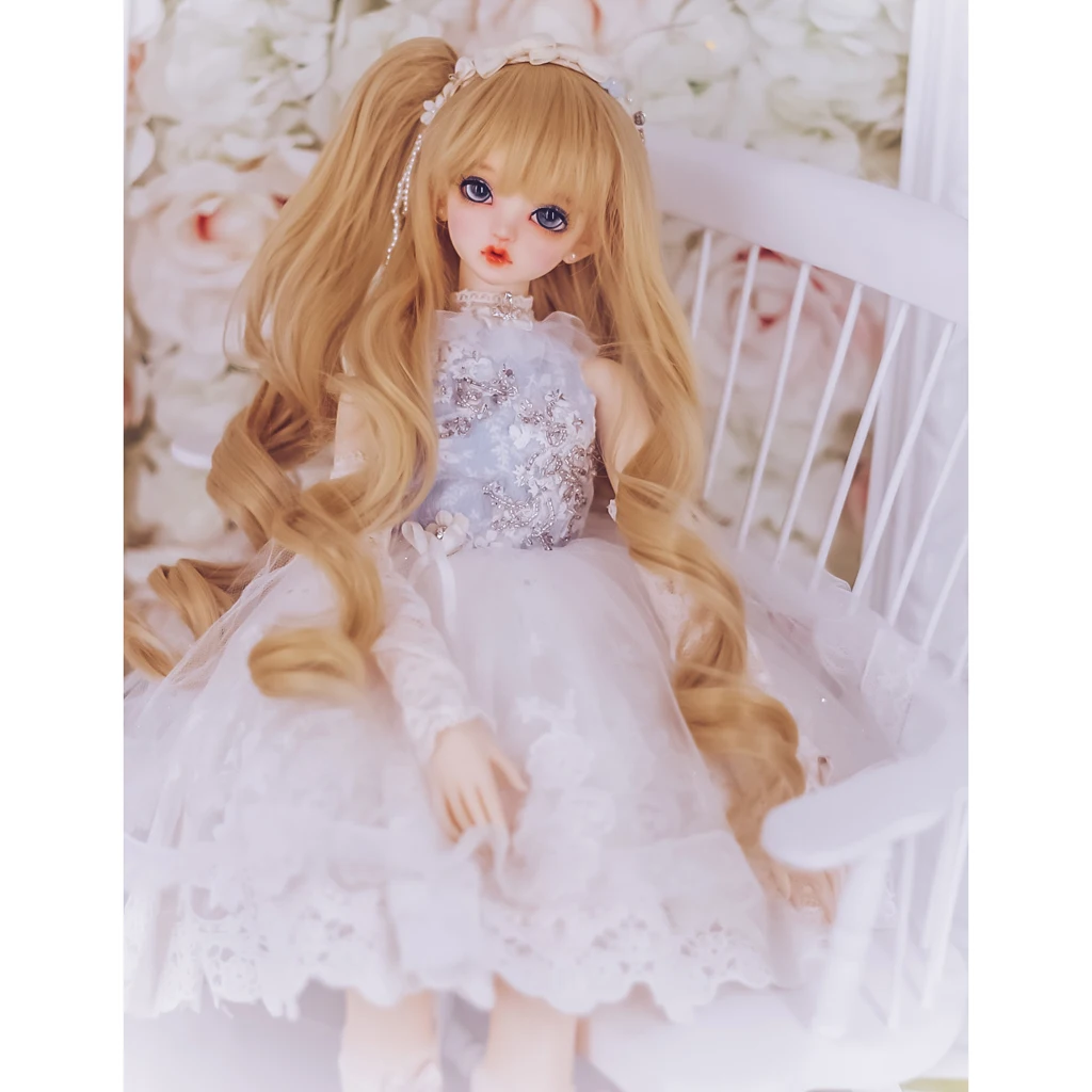Волнистые парики BJD SD DIY проволока 1/4 куклы вьющийся парик цвет светло