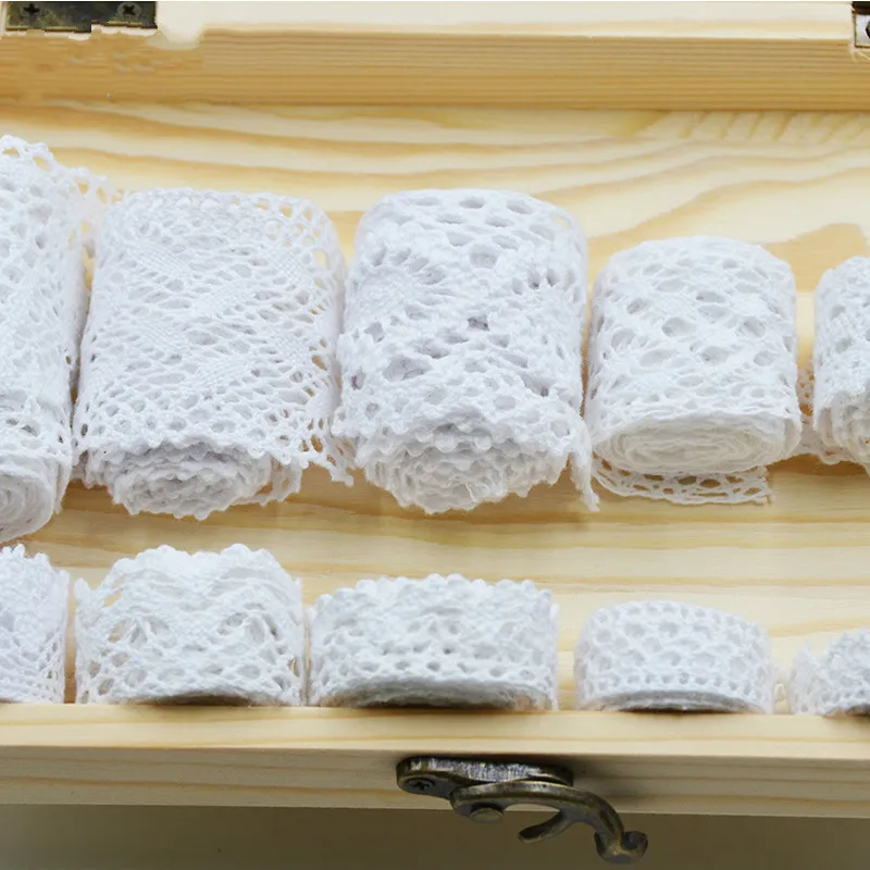 10 ярдов/партия белая хлопковая кружевная ткань обертка вязаное украшение сделай