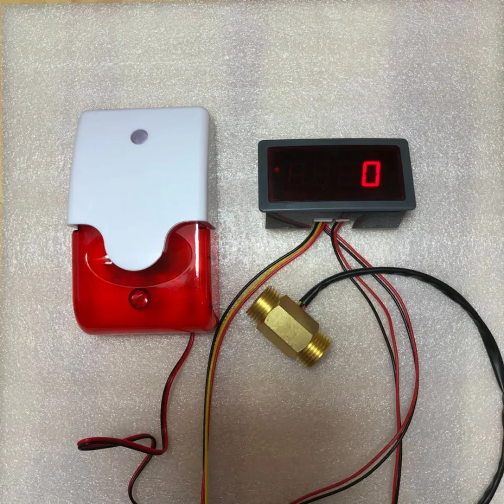 US308MT Electronic Flow Meter Alarmer USC-HS21TI 30L/min brass hall effect water flow sensor iSentrol Electronics | Инструменты