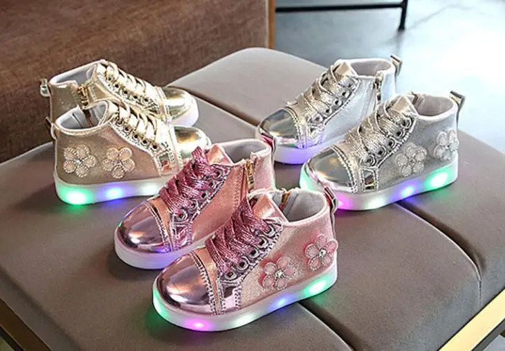 AI LIANG glowing sneakers Shoes for girls children led shoes with luminous sole children's tennis kids | Детская одежда и