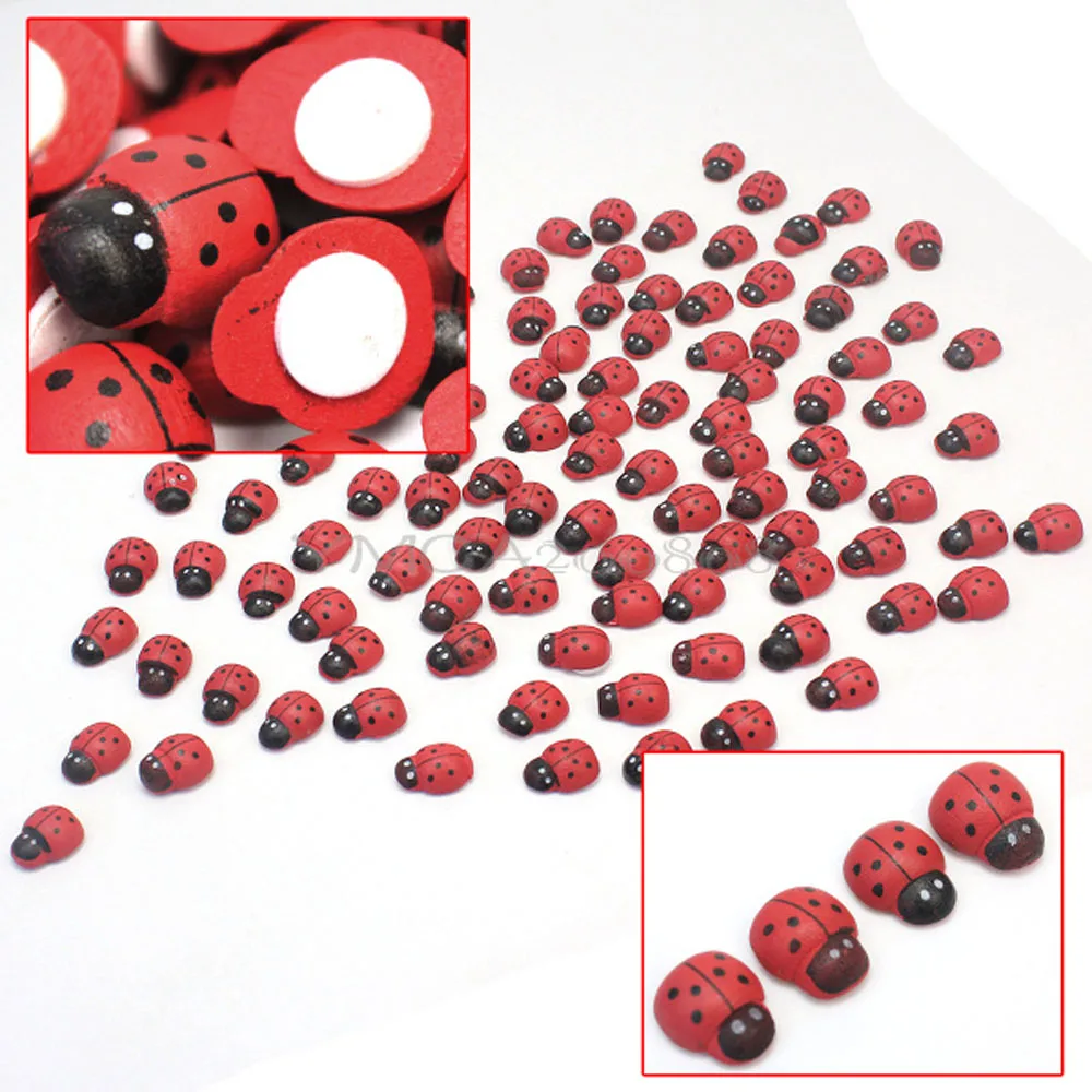 Милая Красная Божья коровка 1000 шт деревянная божья настенная наклейка дети