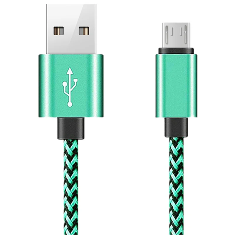 Green Металлический Плетеный Micro USB кабель синхронизации данных и зарядки для Redmi 5 Plus 6A 6 Pro Note 2 3 4 4X 5A быстрое зарядное устройство для телефона Android USB кабель - Цвет: Green