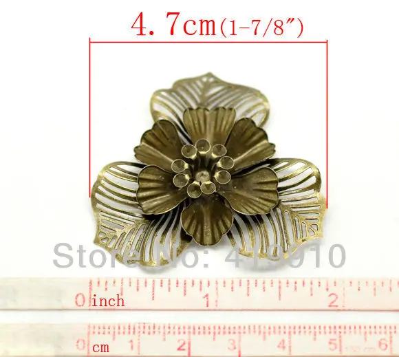 20 шт. антикварное бронзовое Филигранное украшение цветами для дома DIY ручной