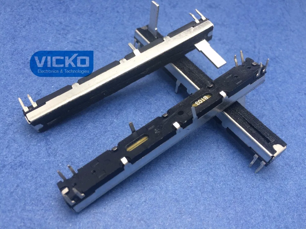 

[VK] Mickey mixer pusher potentiometer 75MM 7.5CM long double B103 B10K B10KX2 15C 15mm double track straight slide switch
