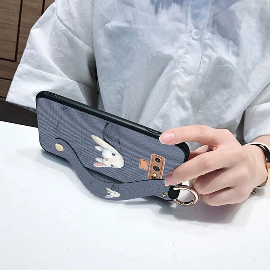 Кот», «кролик» ТПУ кейс для samsung galaxy A20 30 50 60 40 70 M20 s8 s9 s10 plus note 8 9 чехол милый мультяшный браслет в виде ракушки