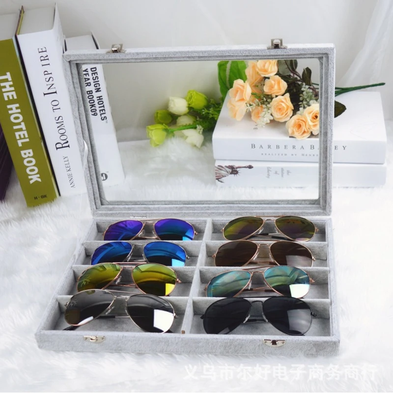 Футляр для хранения очков с замком из льна/бархата высокого качества|jewelry storage