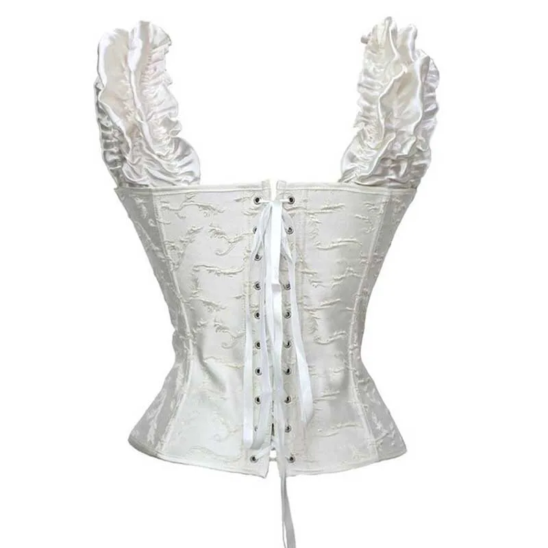 Банты с коротким рукавом и рюшами кружевные белые корсеты для невесты бизнеса