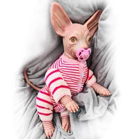 unique boutique cat baby silicone reborn doll realistic 48 cm cotton body small cat baby hand painting doll toy girls boy gift