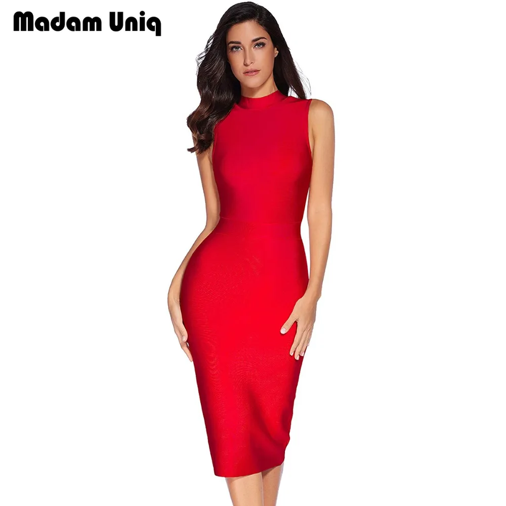Madam Uniq Для женщин See Through Бандажное платье миди Bodycon платья клуб|Женские платья| |