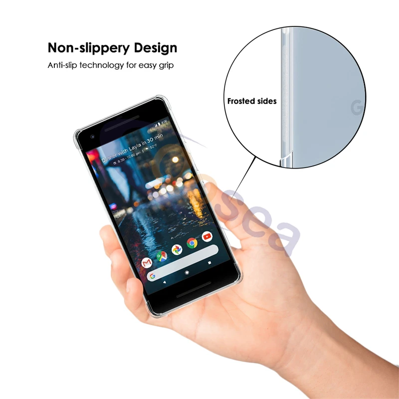 Qosea для Google Pixel 2 Чехол прозрачный тонкий мягкий силиконовый Ultra Clear ТПУ подушки