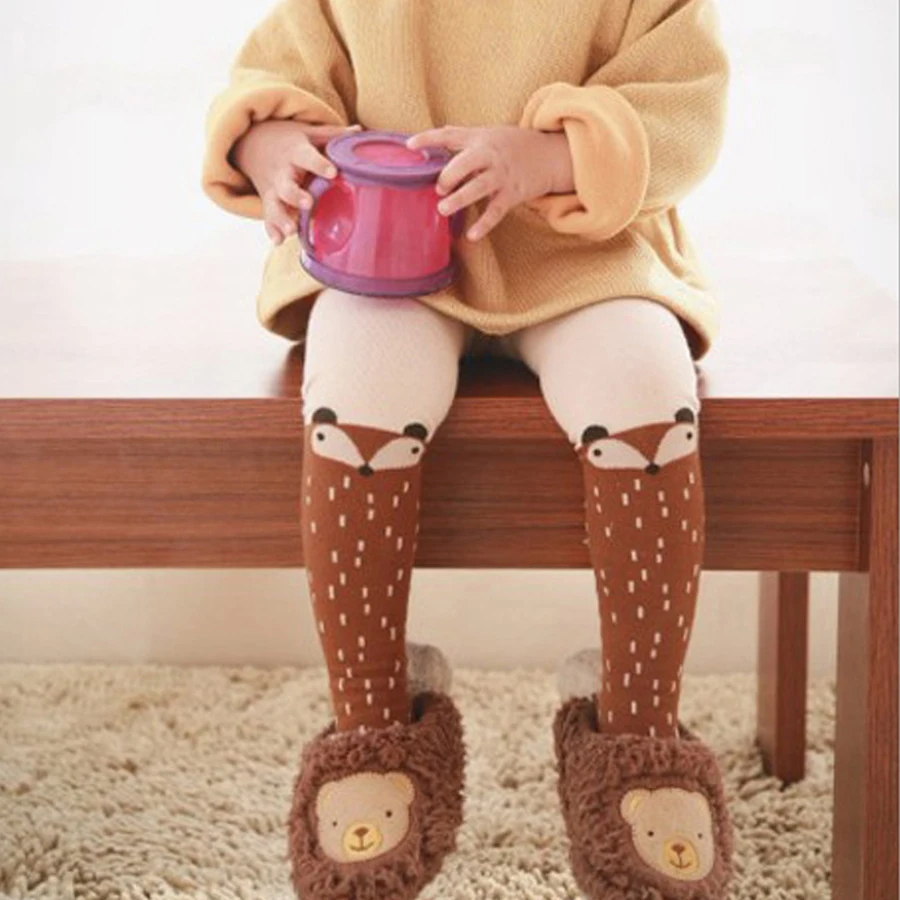 Baby tights animal print trousers Girl Kids Knitted High Pantyhose autumn stockings boy pantyhose Cotton | Мать и ребенок