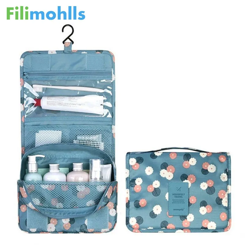 

High Quality Cosmetic Bag Polyester Women Cosmetic Cover Fashion Cosmetics Cases Make Up Bag Travel Hanging Toiletry Bags S1280