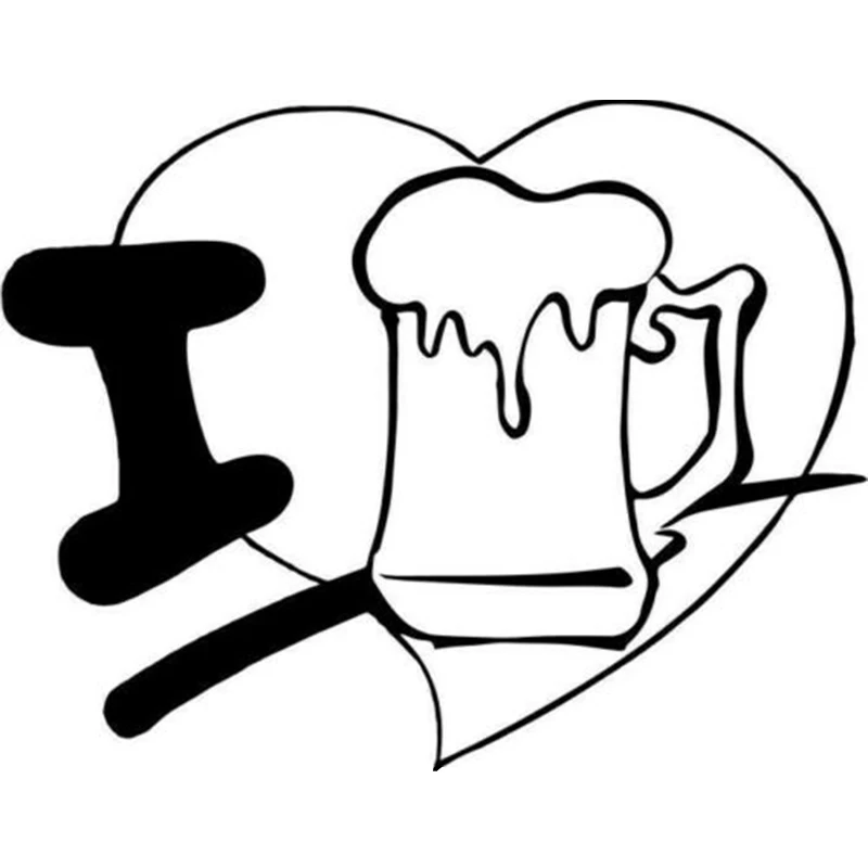 

15*11.7cm I Love Beer,2019 New Style Hot Motorcycle SUVs Bumper Car Window Laptop Car Stylings Handsome And Cool Stickers