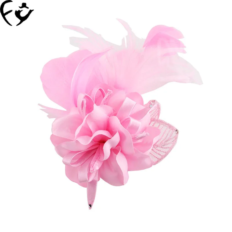 Брошь в виде цветка с перьями|flower brooch|feather flower broochhandmade brooch |