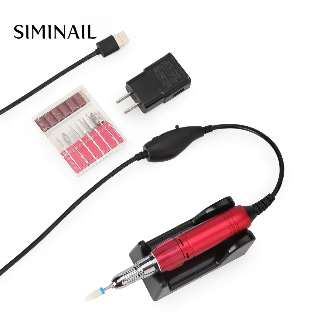 Портативная электрическая дрель для ногтей SIMINAIL, 18 Вт, 25000 об/мин, ручка для маникюра, мини-ручка для педикюра, для сверления ногтей, 25000 об/мин от AliExpress RU&CIS NEW