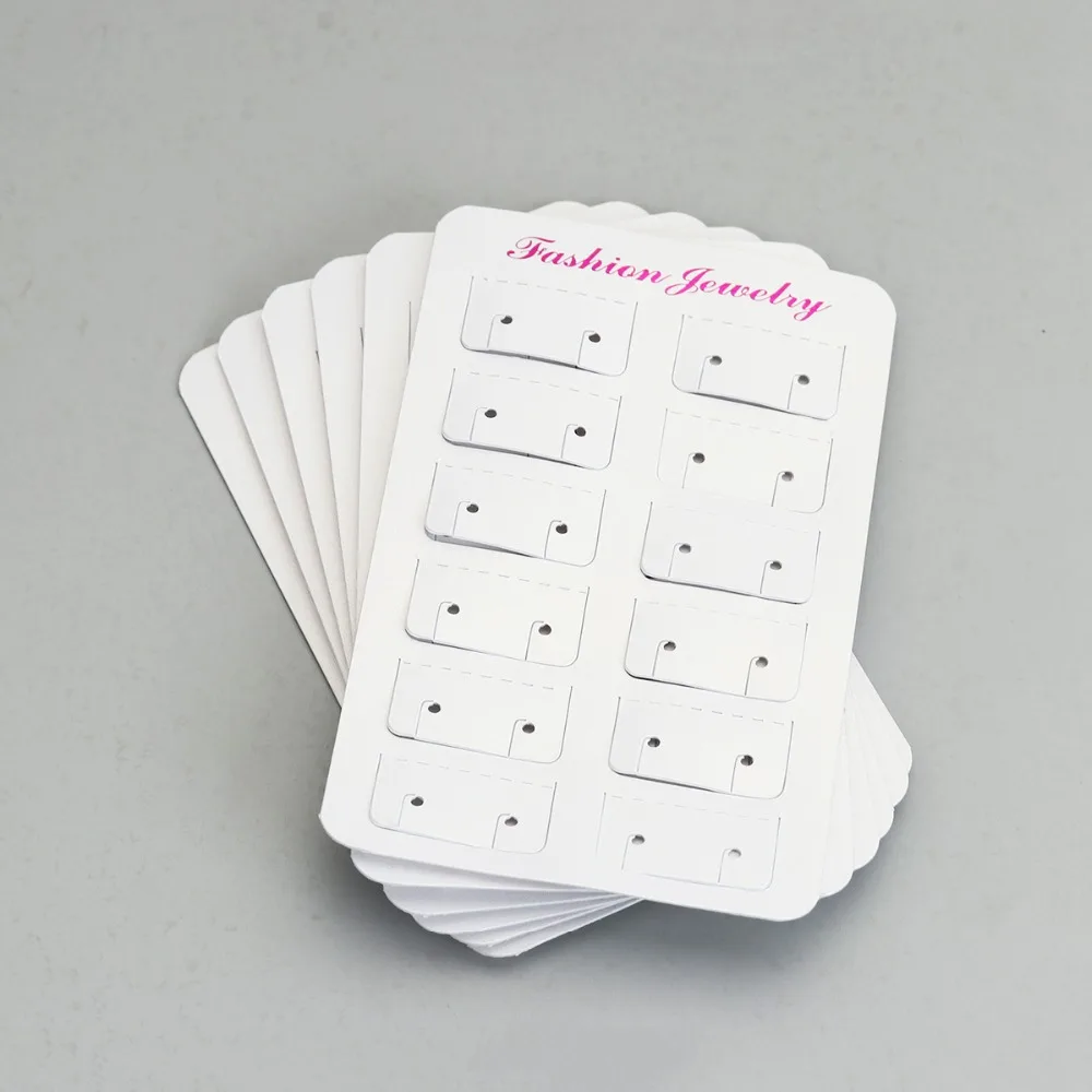 ПВХ Ювелирные серьги дисплей карты прямоугольник белый узор сообщения &quotмодные