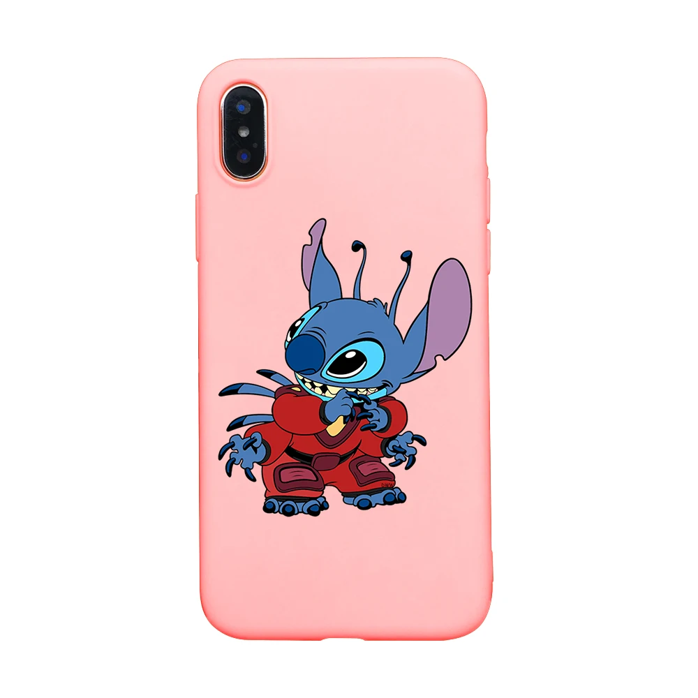 Милый чехол для телефона для iphone 8, 7, 6, 6s Plus, 5S, SE, Ститч, мультипликационный, разноцветный, мягкий, TPU, чехол для телефона для iphone X, XS, XSMAX, XR, чехол - Цвет: pink-4312