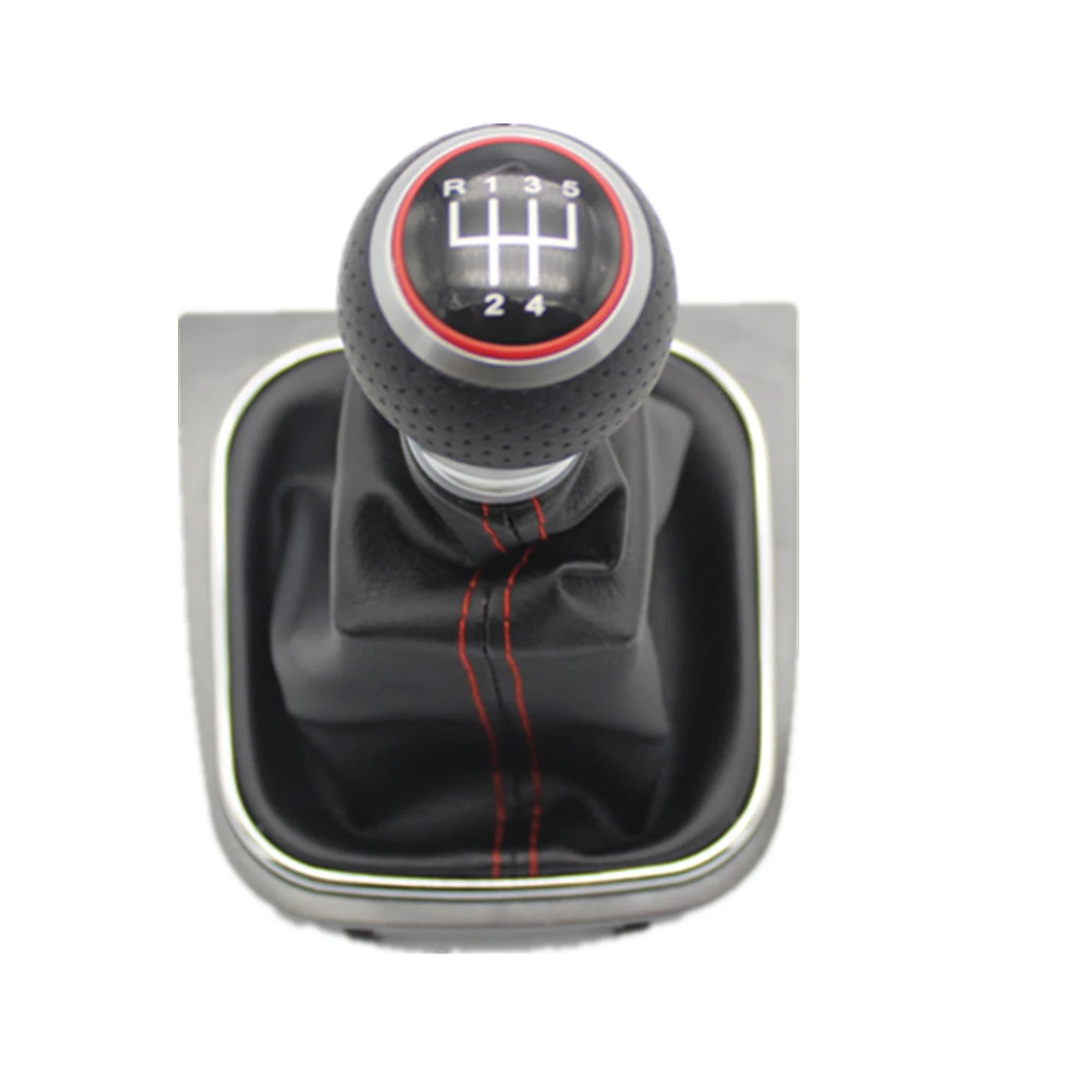 Для VW Golf 6 A6 MK6 для GTI GTD R20 2009 2010 2011 2012 2013 автомобиля 5 Скорость автомобиля Шестерни переключатель ручки для включения и выключения с кожаные ботинки