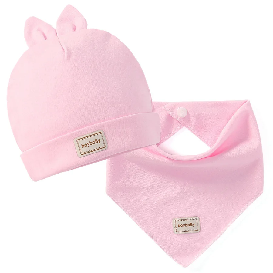 2018 Cotton Newborn Baby Caps With Ear Girls Boys Sun Hats Bow Bibs Spring Summer Clothing Accessories | Детская одежда и обувь