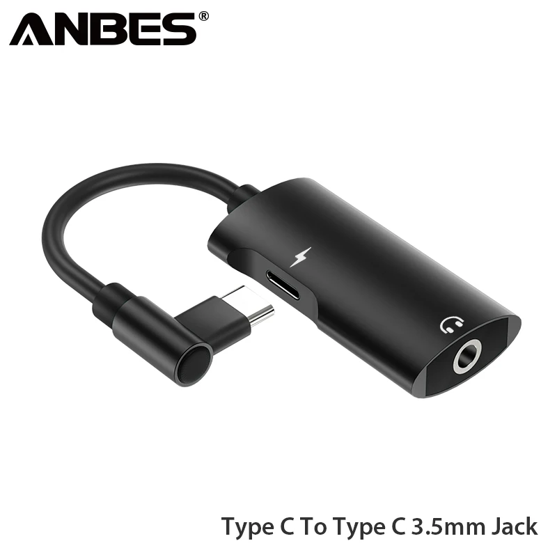 ANBES Тип C аудио адаптер до 3 5 мм разъем usb в 1 кабель для наушников AUX Наушники samsung
