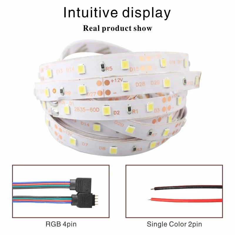 5 м 300 светодиодов не водонепроницаемый RGB светодиодный светильник 2835 12 В постоянного тока 60 светодиодов/м Гибкий Светильник ing String лента лампа украшение дома лампа