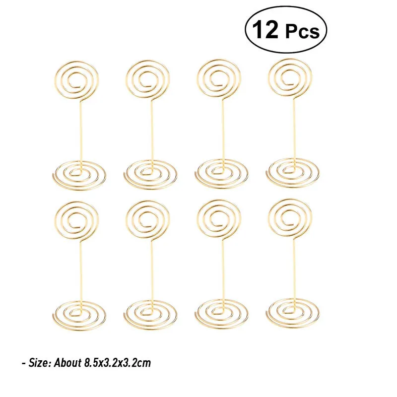 13 12 Pcs Rose Gold Heart Shape Photo Holder Stand Desk Number Holders Card Place Paper Clamps For Wedding Party Decorations - Цвет: 13