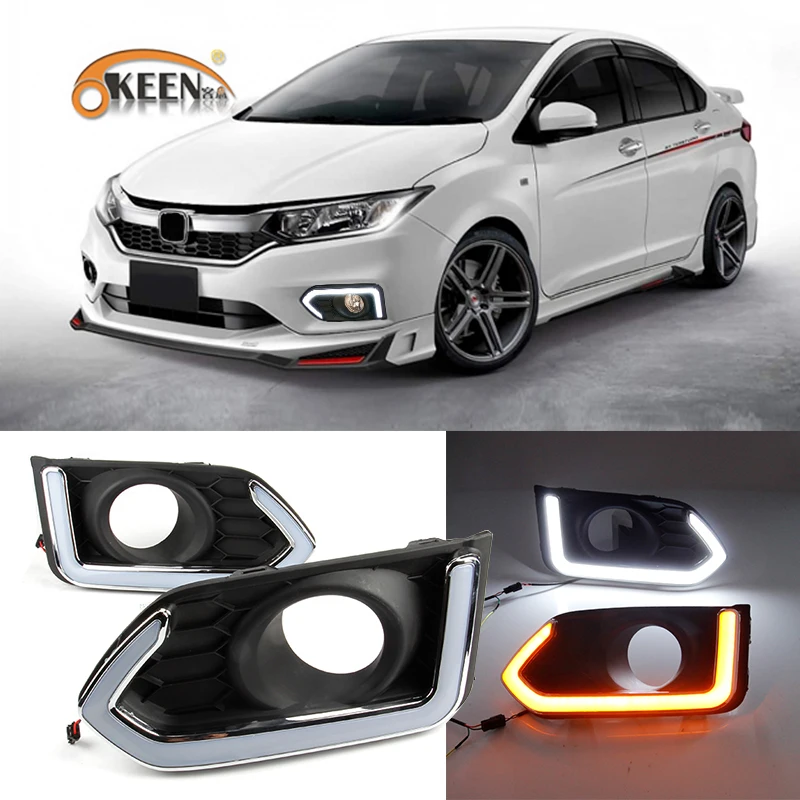 OKEEN 2 шт. Автомобильный светодиодный дневный ходовой светильник для Honda City 2017 2018 с