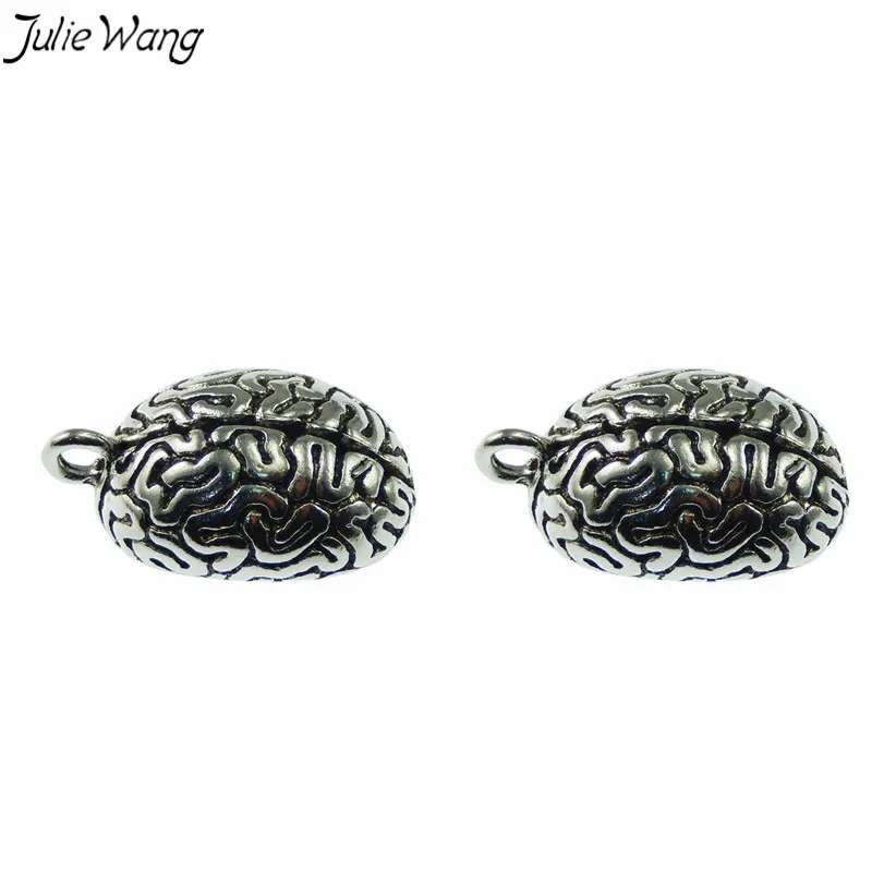 Julie Wang 1 шт. 3D шармы в форме мозга невероятная деталь кулон ручной работы серьги