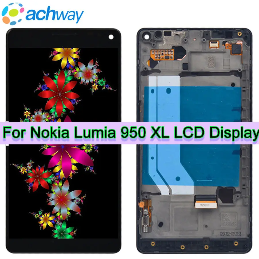 Черный Lumia 950 XL lcd 950 xl дисплей кодирующий преобразователь сенсорного экрана в сборе с рамкой для microsoft Lumia 950 XL RM-1116