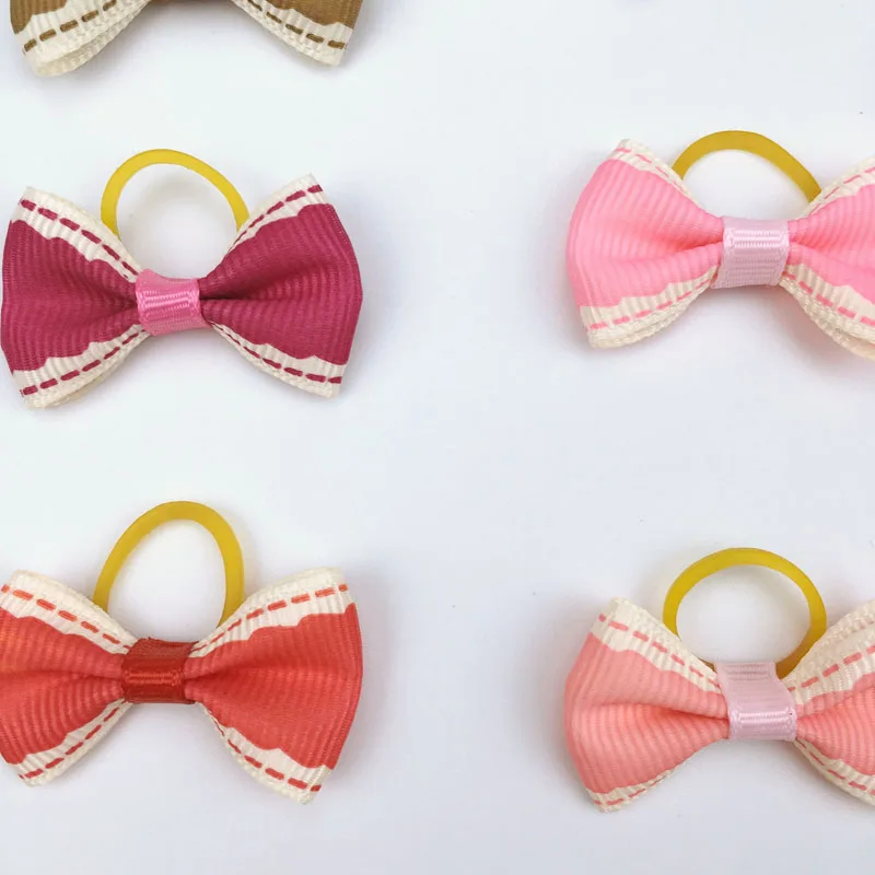 (50 шт./лот) банты для домашних животных с резиновой лентой милые ленты ручной