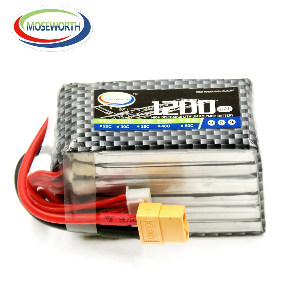 MOSEWORTH 6S 22 2 V 1200mah 40C RC LiPo батарея для вертолета квадрокоптера самолета дрона