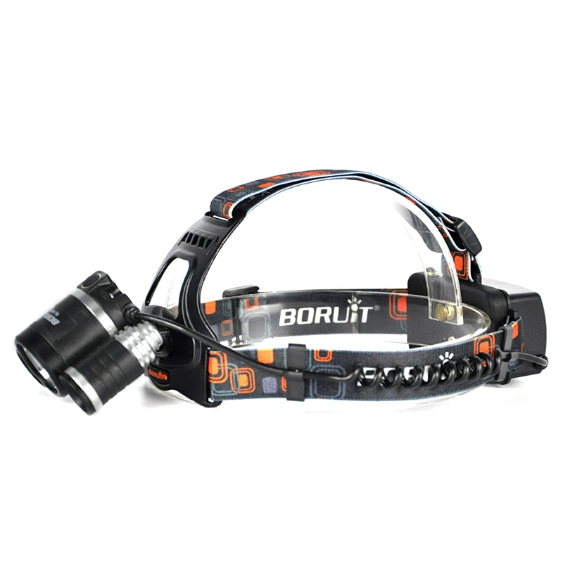 Boruit rj 5001 светодио дный фары перезаряжаемые 6000LM 3 XM L L2 USB туристический фонарик