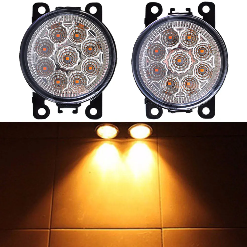 LED 9 Lights Yellow 1 пара переднего бампера светодиодный Противотуманные фары для Ford EcoSport 2013- автомобилей высокой яркости Противотуманные фары автомобильные аксессуары - Цвет: LED 9 Lights Yellow