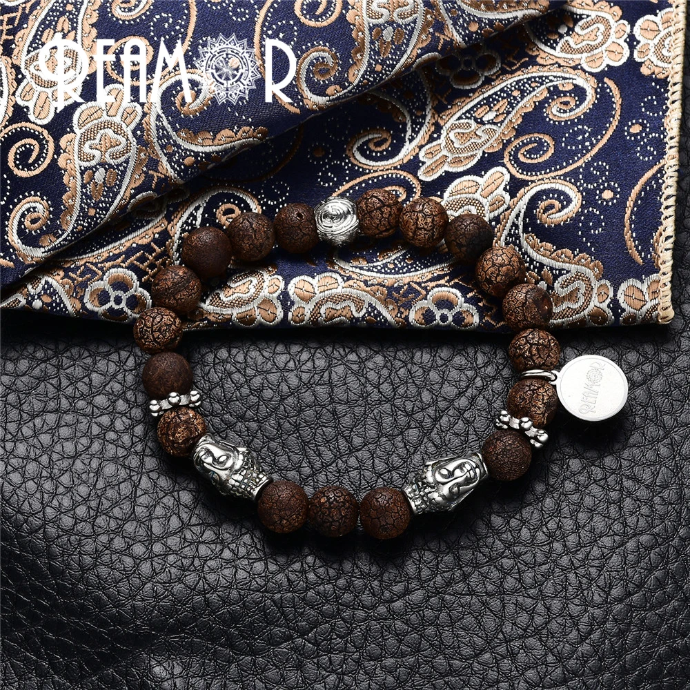 REAMOR треснувшие огненные природные камни из нержавеющей стали бусины голова