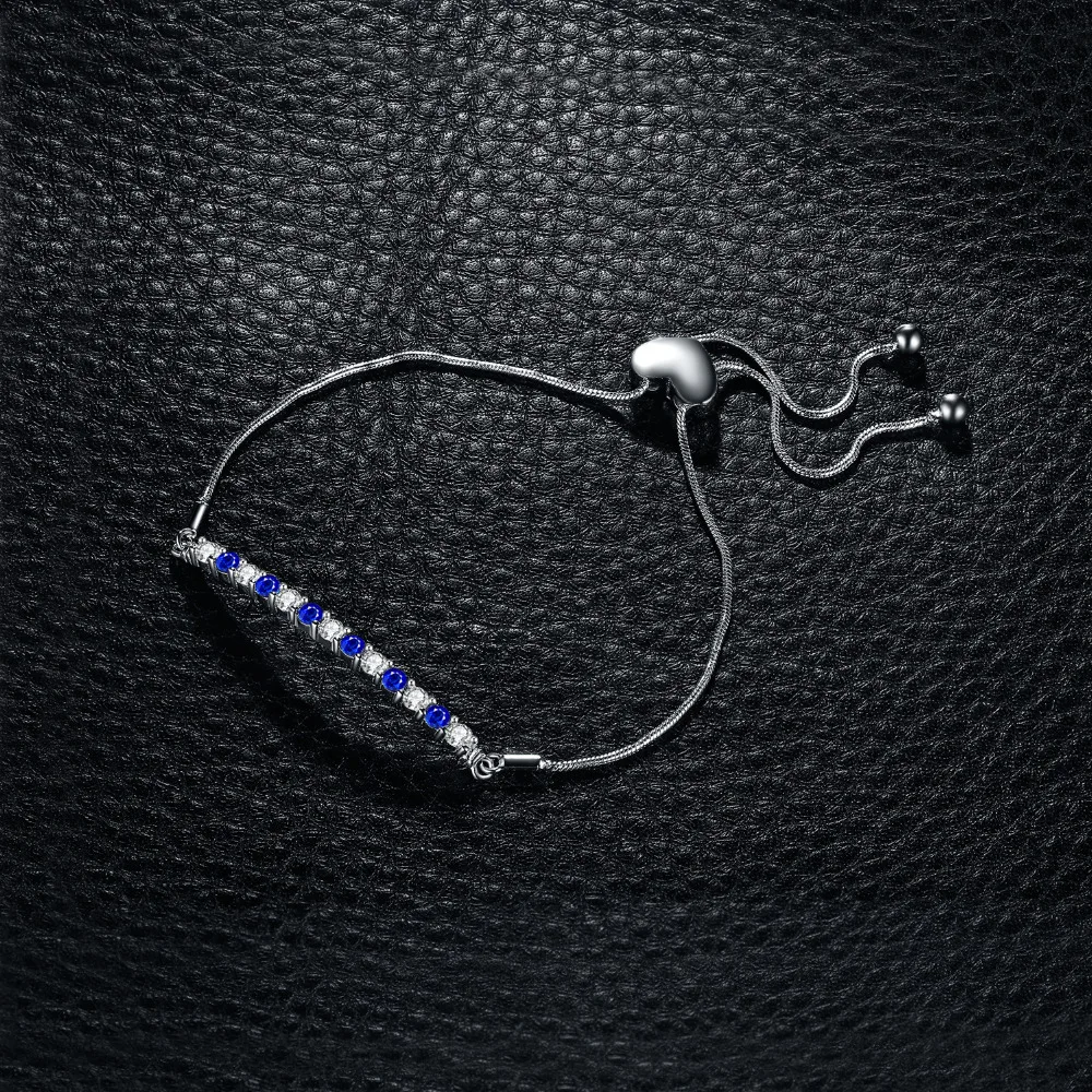 JewelryPalace круглый создан синий шпинель кубический цирконий Регулируемый Blacelets и