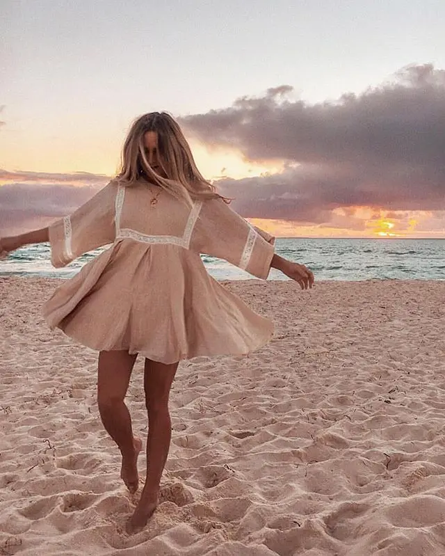 BOHOFREE Paloma мини платье свободное повседневное арабское с драгоценностями Femmes