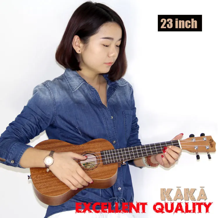 Бесплатная доставка. Миниатюрная гитара укулеле сопрано фирмы KAKA длиной 58см. 4