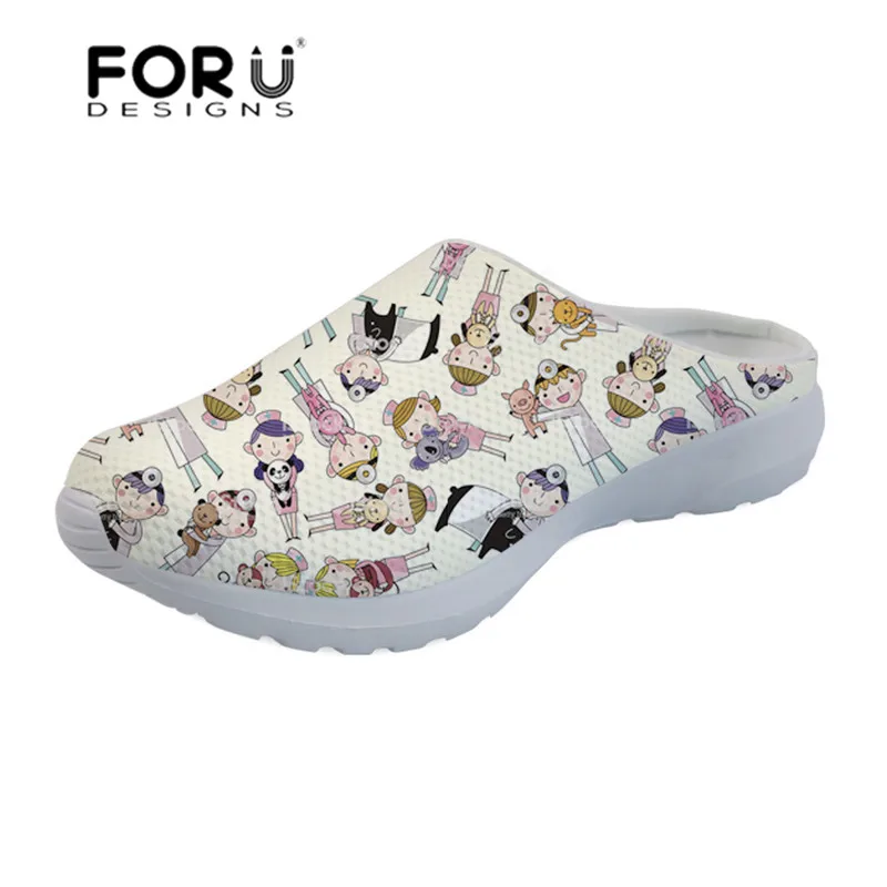 FORUDESIGNS/женские сандалии; летние шлепанцы с ветеринарным принтом; женские сетчатые сандалии без шнуровки для женщин; обувь для кормления с рисунком