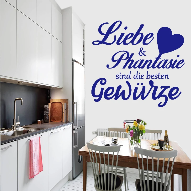 Немецкие виниловые наклейки на стену Liebe phantaisie sind die besten gewurze художественные обои
