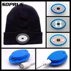 2021 Новинка; Модный комплект из 6 LED теплая мягкая вязаная шапка светильник Перезаряжаемые шапка с фонариком светильник кепки для Восхождение Рыбалка Кемпинг куртки бег