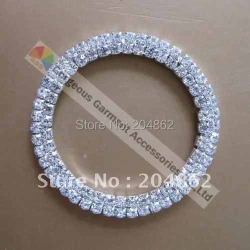 20 шт 50 мм кольцо с чешским прозрачным кристаллом Rhinestone пряжка SS12 3 камнями в