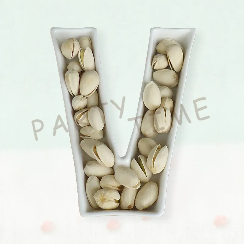 

Love Wedding Dish, Ceramic Letter V Shape Dessert Dish