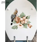 ZTTZDY, 23,9 х 23,4 см, нарисованные вручную цветы и птицы, наклейка на стену, Декор для дома, комнаты, наклейка на унитаз, T2-0232
