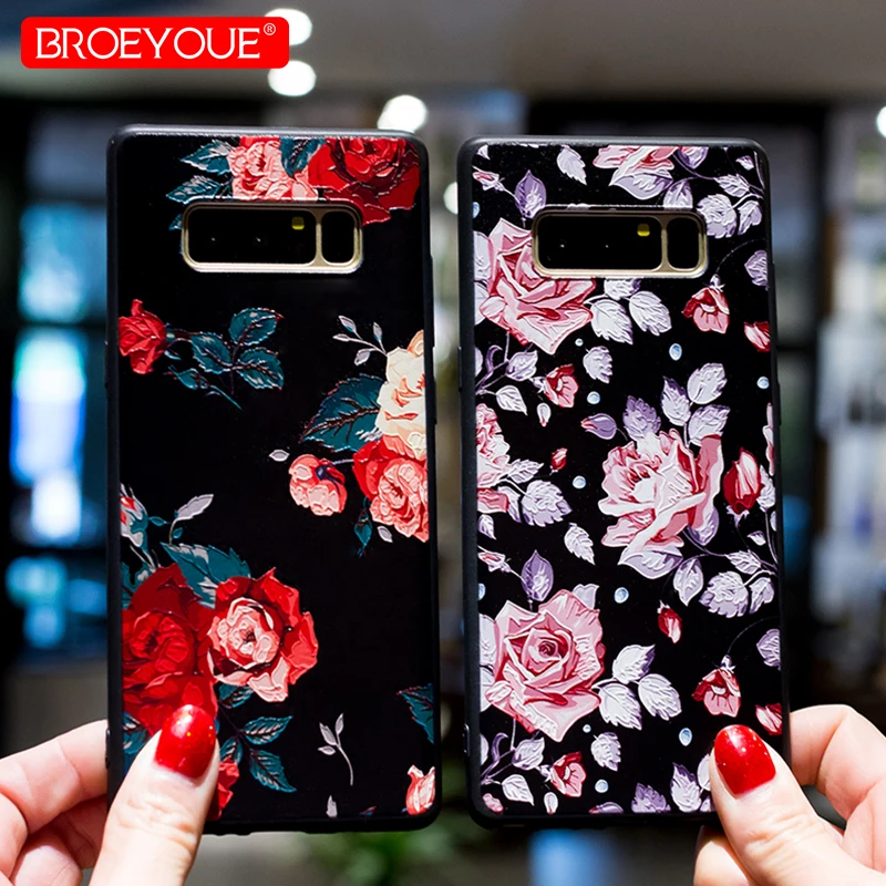 BROEYOUE Case For iPhone 5 5S 6 6S 7 8 Plus X 3D Relief Samsung Galaxy S7 S8 S9 Edge J3 J5 J7 A5 A7 A8 2017 2018 |