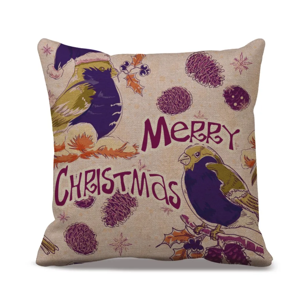 

Fashion Christmas Present Linen Cotton Pillow Case Cover Home Decorative Throw Pillow Case Cover for Wedding Bedding Kids Favor