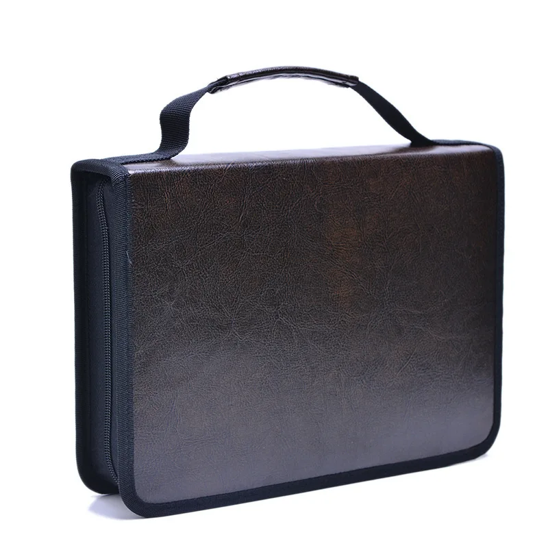 

150 Holes School Pencil Case PU Leather Large Folding Penal Pencilcase Solid Pen Case Box for Art Marker Ballpoint Pencil Pouch