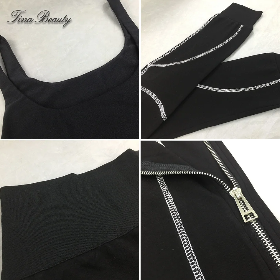 Tina Beauty KylieJenner спортивный комплект спортивные штаны fallfashion уличный стиль черный