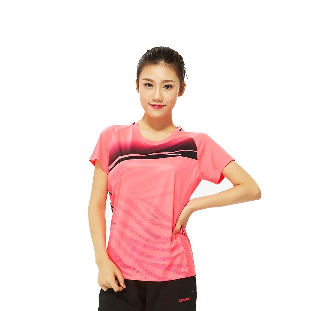 Бренд KAWASAKI рубашки для бадминтона женщин профессиональные теннисные футболки