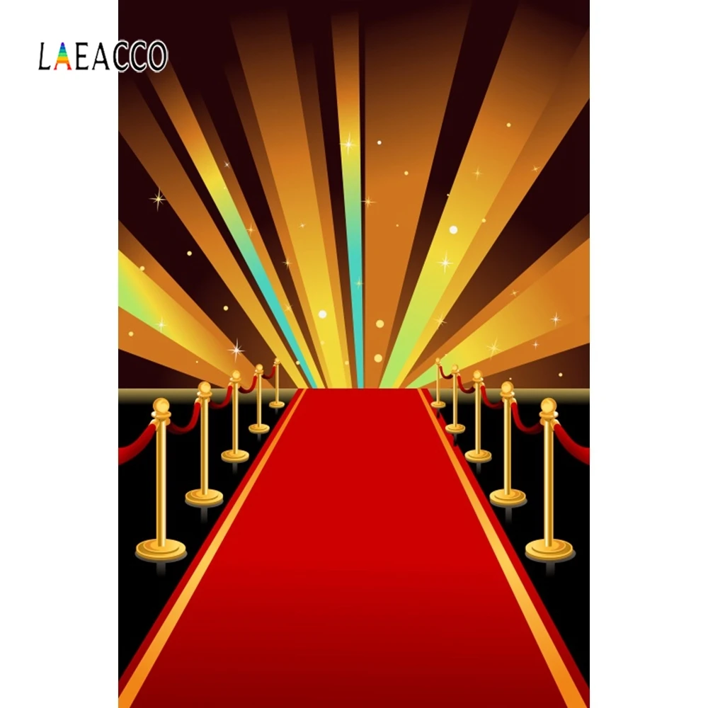 Laeacco Red Carpet Stage Star Light Backdrop Portrait Photography Backgrounds Customized Photographic Backdrops For Photo Studio |