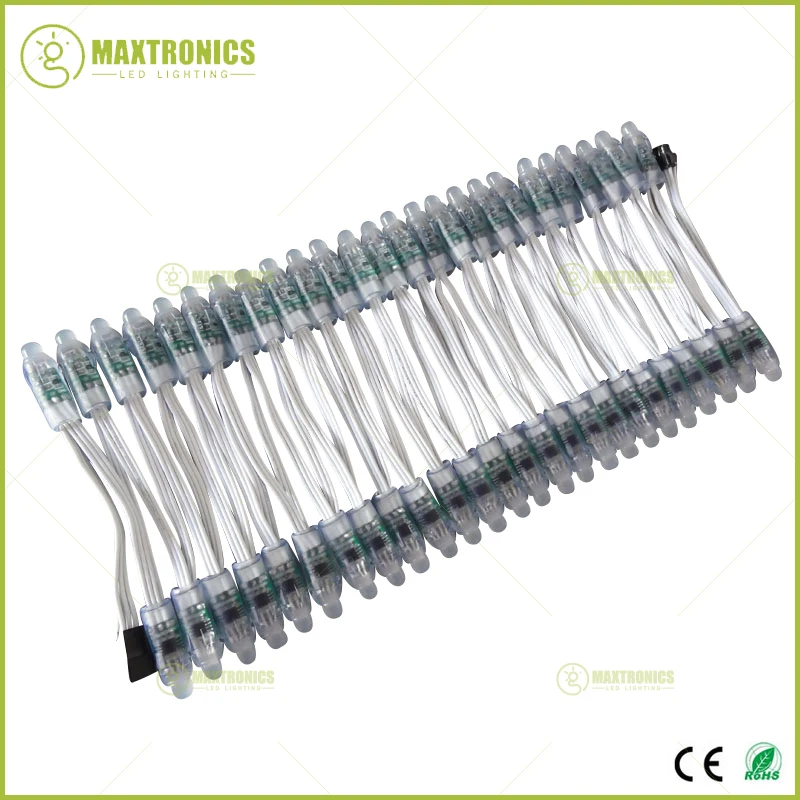 50 шт. DC5V/DC12V 12 мм WS2811 IC RGB светодиодный модуль белый провод водонепроницаемый IP68